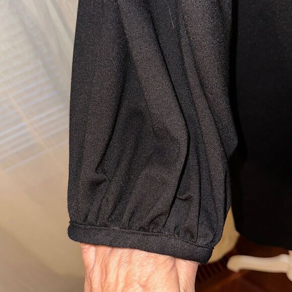 britt ryan 4 Luxury Black Knit Cowl Neck Long Sleeve Dress with Pockets - Picture 6 of 15